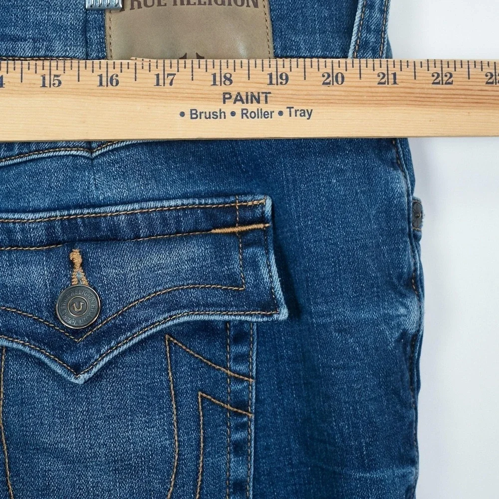 True Religion Jeans Mens 44 Fits 42X32 Ricky Relaxed Straight Flap Pocket Denim
